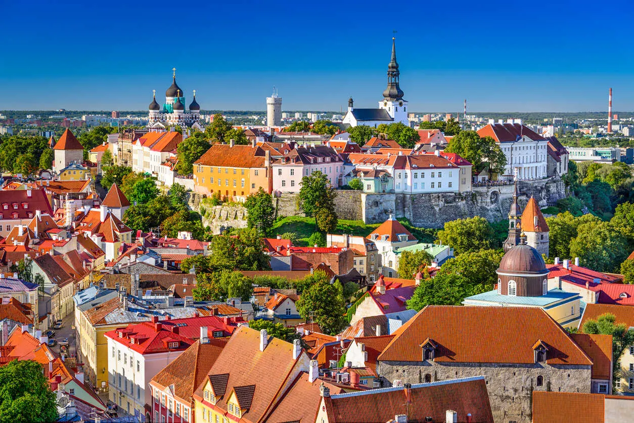 A stunning rooftop view of Old Town Tallinn.