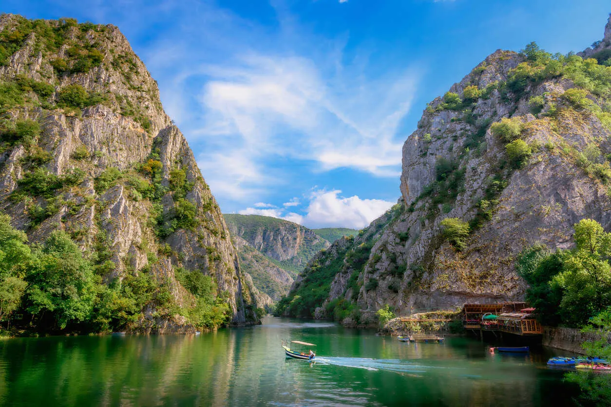 The breathtaking Matka Canyon is a haven for nature lovers, located just a short drive from Skopje.