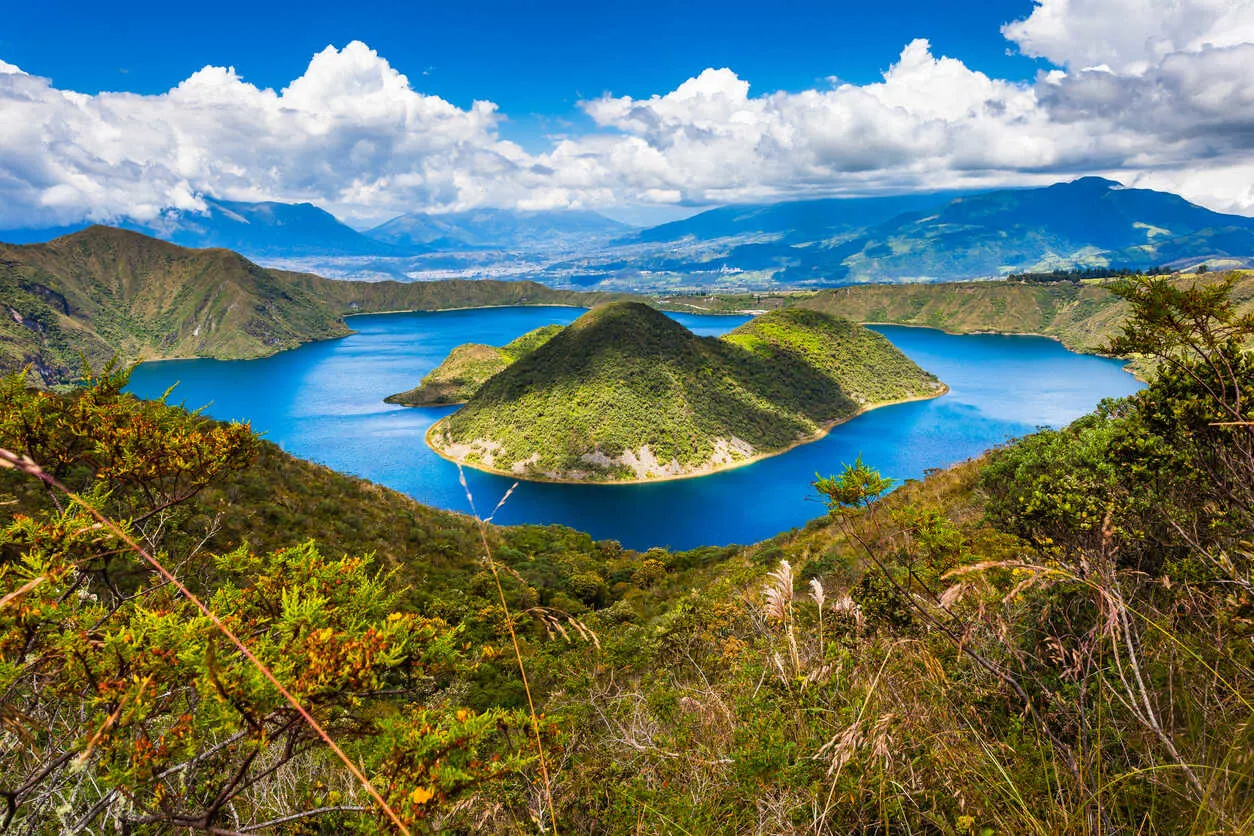 Joel's new home in Ecuador is surrounded by beautiful scenery, like the nearby Cuicocha crater lake.