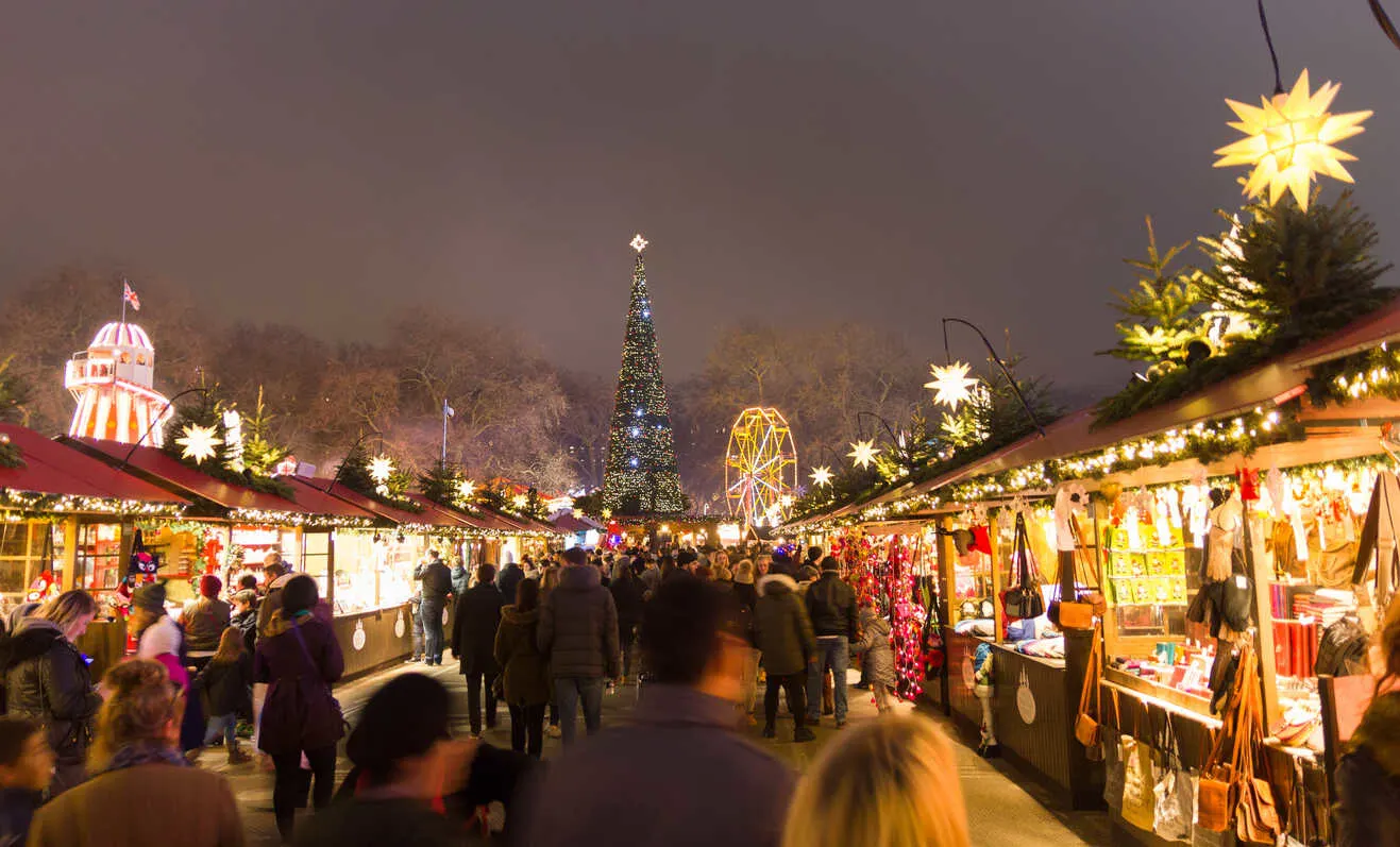 Festive magic at Hyde Park’s Winter Wonderland: London’s iconic Christmas market glows with holiday cheer.