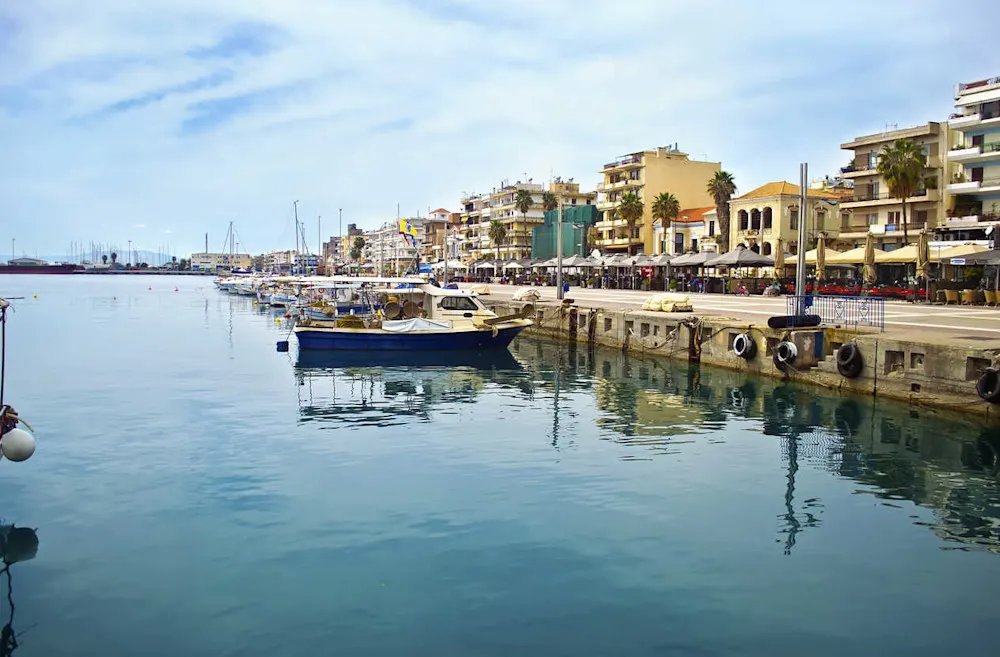 Seaside promenade and world-famous olives in sunny Kalamata. 