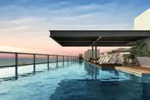 Infinity pools with Caribbean views, a sky bar, restaurant, 24/7 concierge service...and just 30 seconds walk to the beach, plus a few minutes from the best restaurants, bars and cafés in Playa...Renders shouldn't be considered final but give you a great