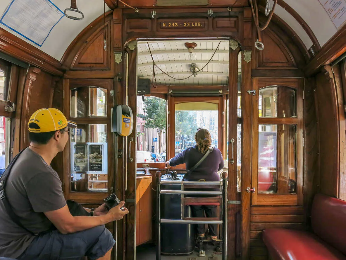 The Coles enjoyed a ride on one of Porto's historic wooden trams.