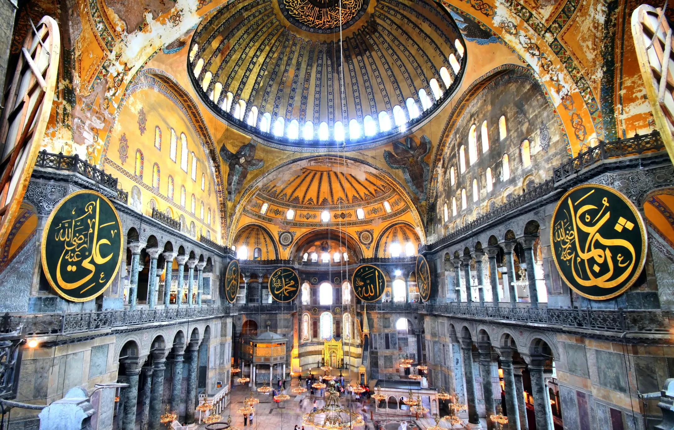 Inside Hagia Sophia. 