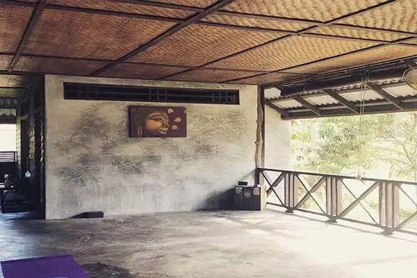 The lovely open-air studio where I practiced yoga in Koh Phangan.