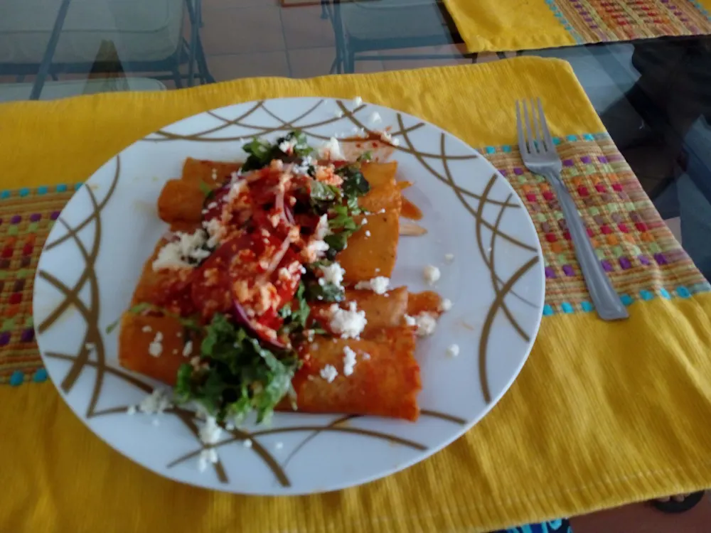 A colorful, homemade meal prepared by Amy and Curtis in their Guadalajara kitchen.