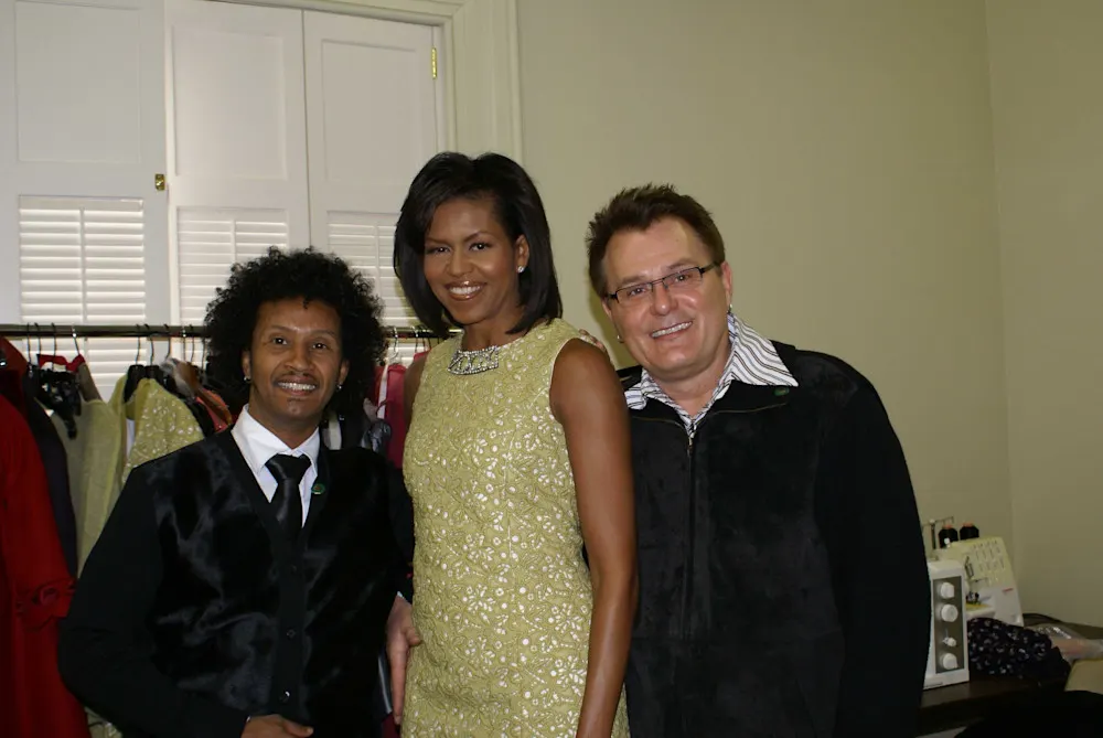 With Michelle Obama at the 2009 Inauguration, after years as clients at our Chicago salon.