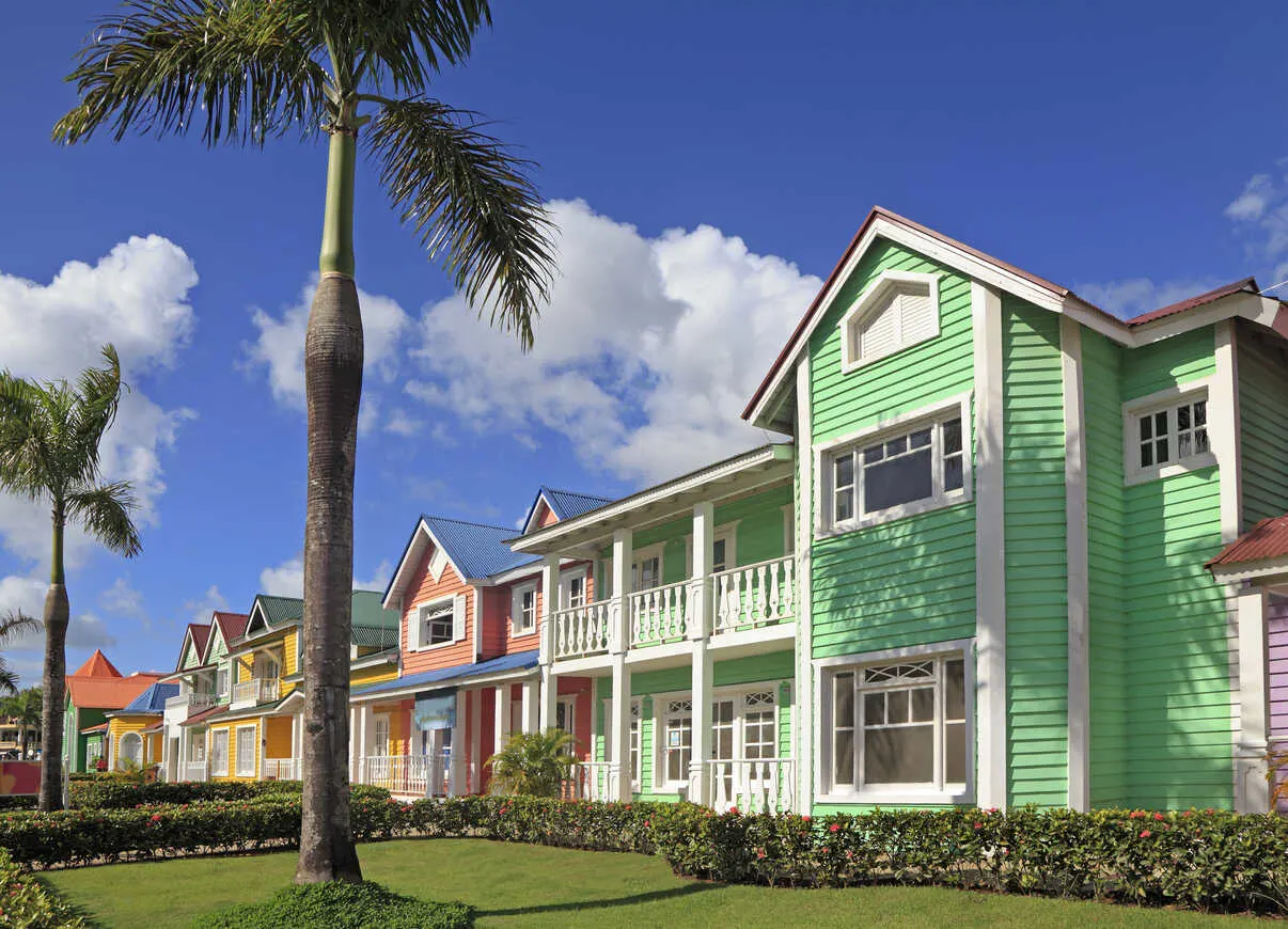 Colorful wooden houses in Samaná.