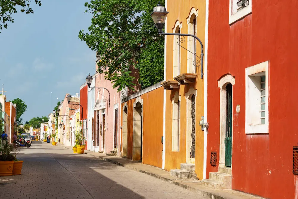 Pastel colonial facades brighten Valladolid’s cobbled streets.