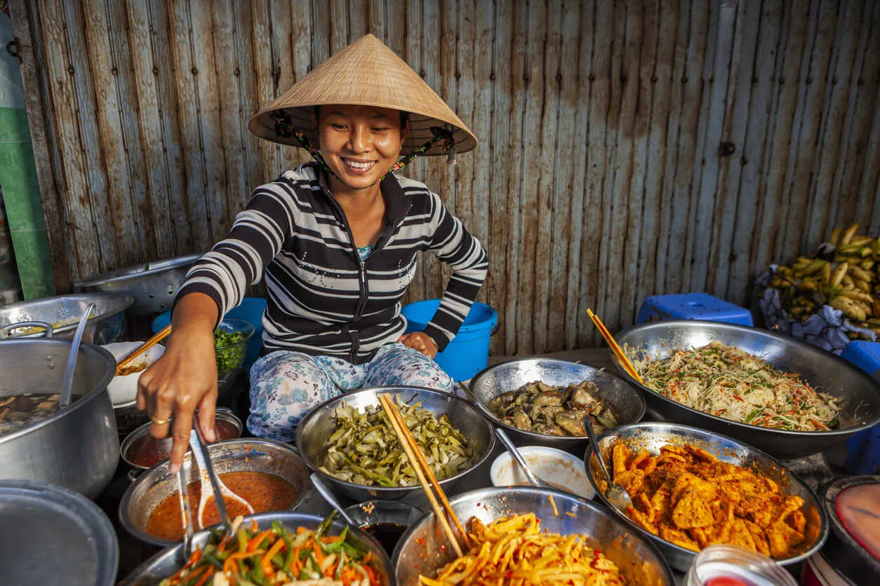Affordable street food is a way of life in Hoi An.