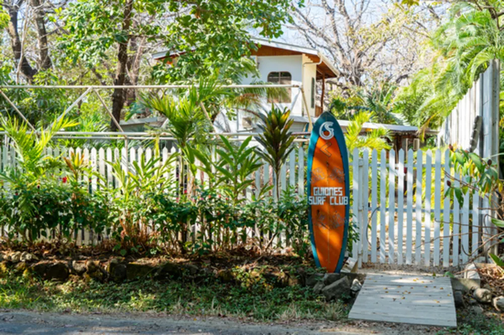 Surf culture is a big part of life in the area, as shown by places like the Guiones Surf Club.