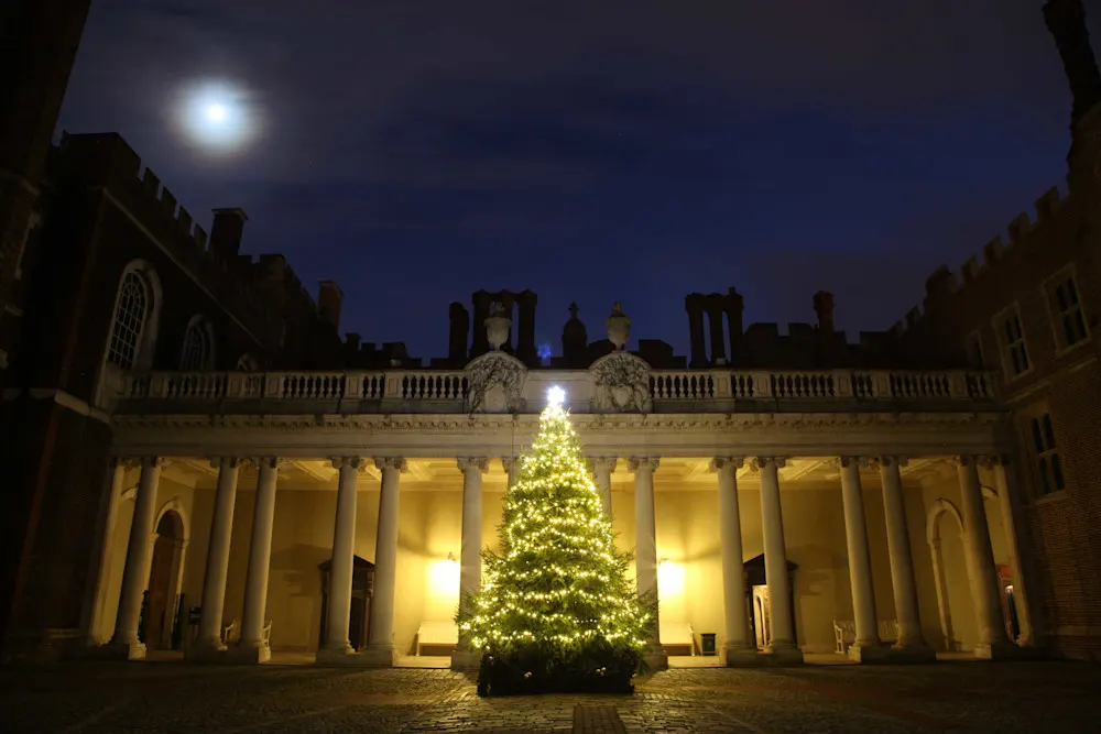 Hampton Court Palace and Kensington Palace dazzle with royal Christmas traditions.