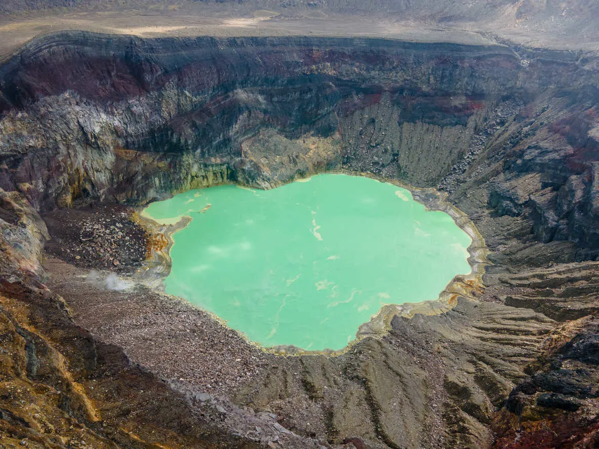 Santa Ana Volcano with its majestic peak and vibrant crater lake.