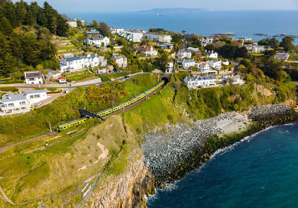 You can enjoy stunning views as the DART chugs its way out towards Dalkey.