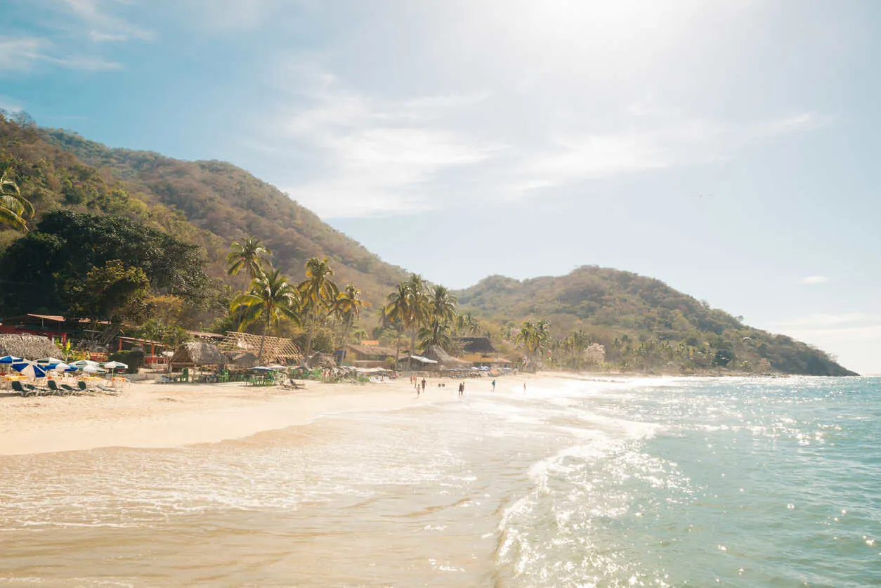 The beauty of Playa Las Animas is on full display with its soft sands and clear waters.