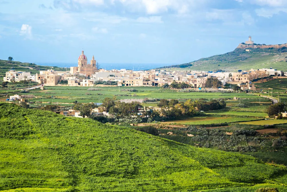 Gozo’s rolling hills and farmland reflect its slower pace of life.