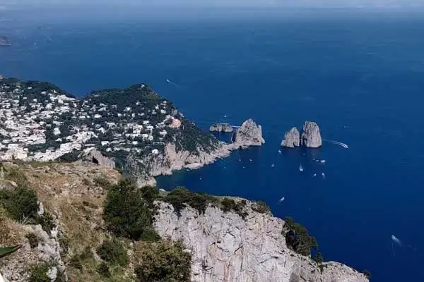 The views out over the blue of the Tyrrhenian Sea from Mount Solaro are unparalleled.