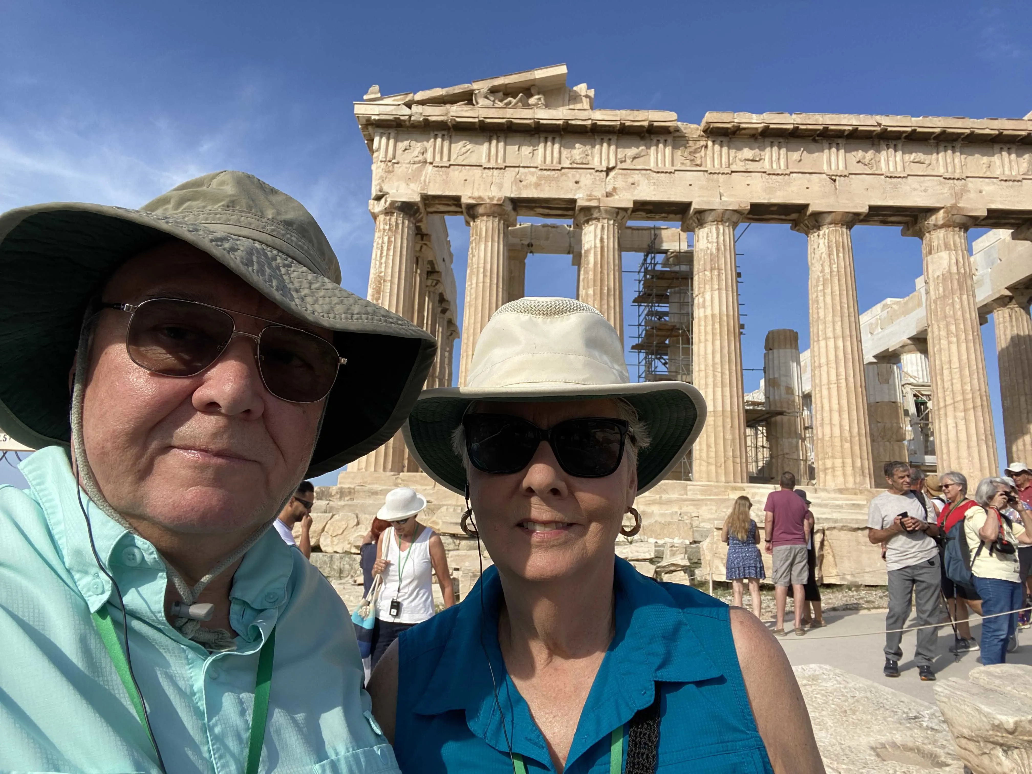 Jim and Rita exploring the ancient wonders of Athens