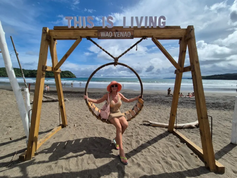 Gabriele enjoying the easy life by the beach at Playa Venao.