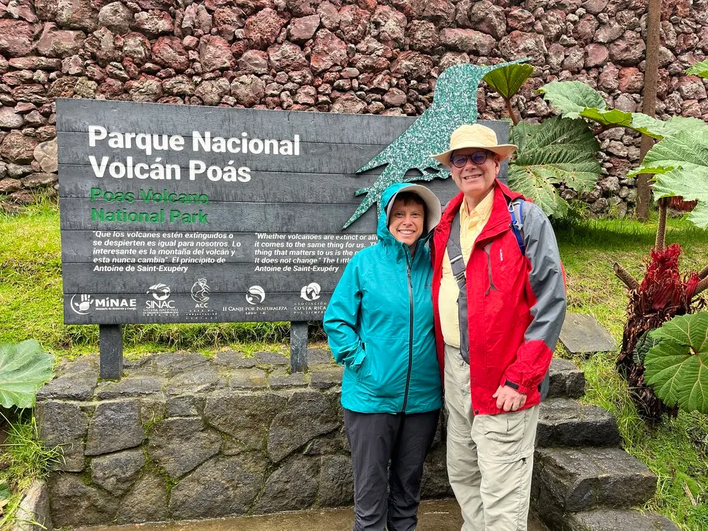 Braving the rain to explore the stunning Poás Volcano National Park.