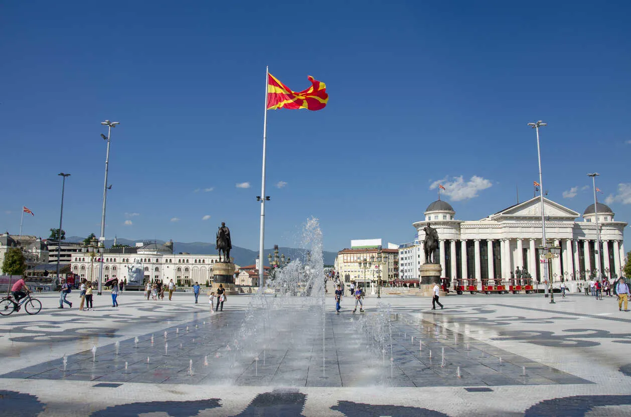 Skopje’s city center buzzes with life.