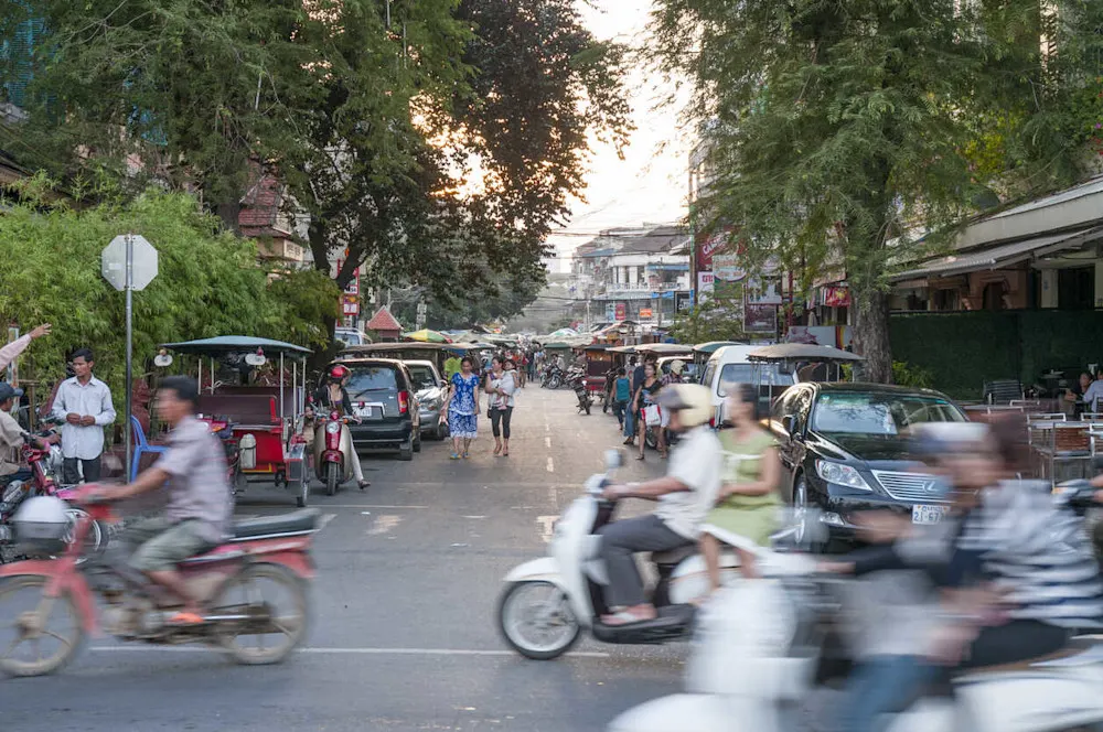 Affordable living and vibrant street life in Cambodia.