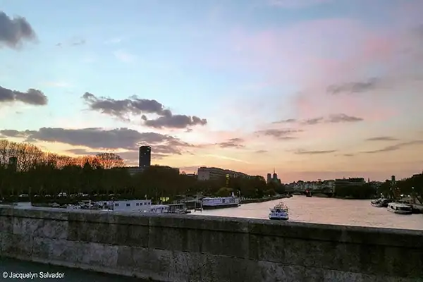 One of the many views that greet Jacquelyn as she travels through early morning Paris.