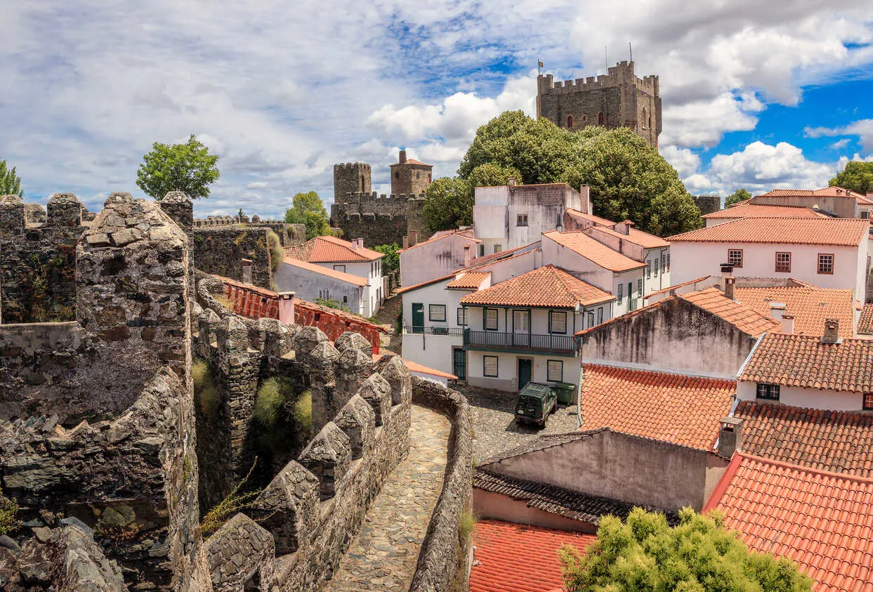 Stone walls and red roofs define Bragança’s old quarter.