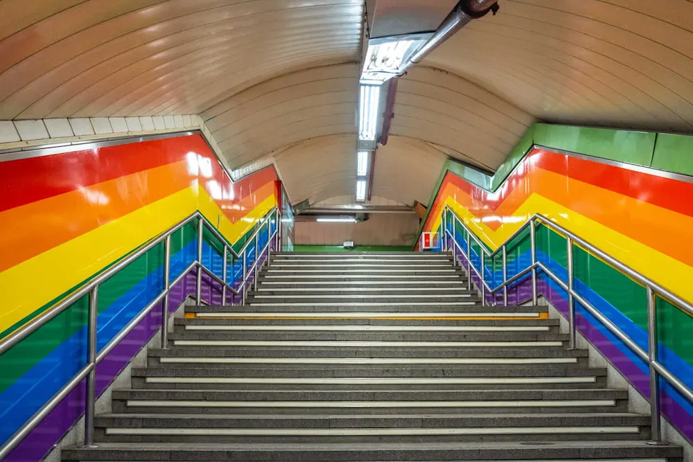 The Chueca Metro stop sits at the heart of Madrid’s LGBTQ district.