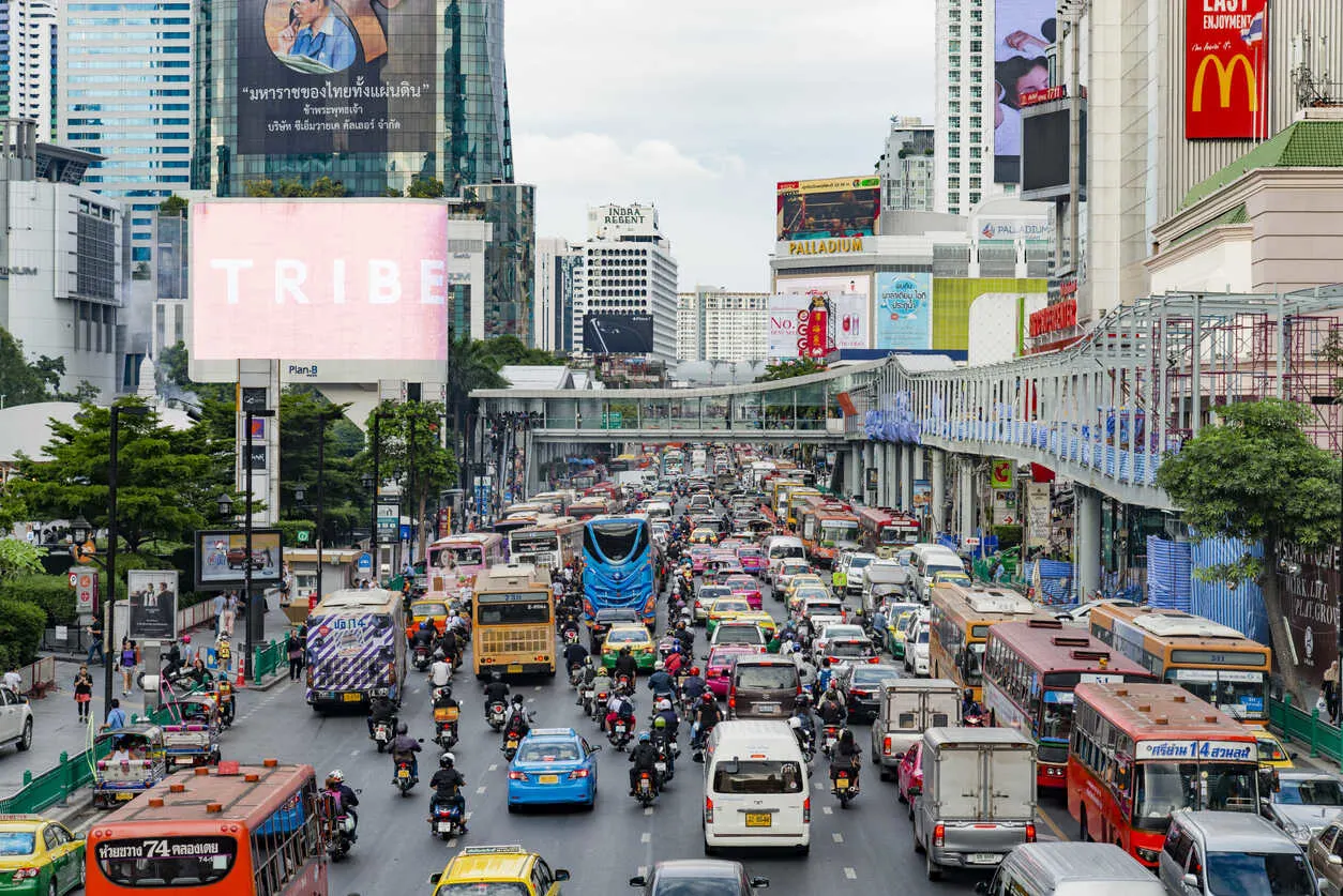 Vibrant streets of Sukhumvit, Bangkok: A bustling hub of culture, color, and endless energy.