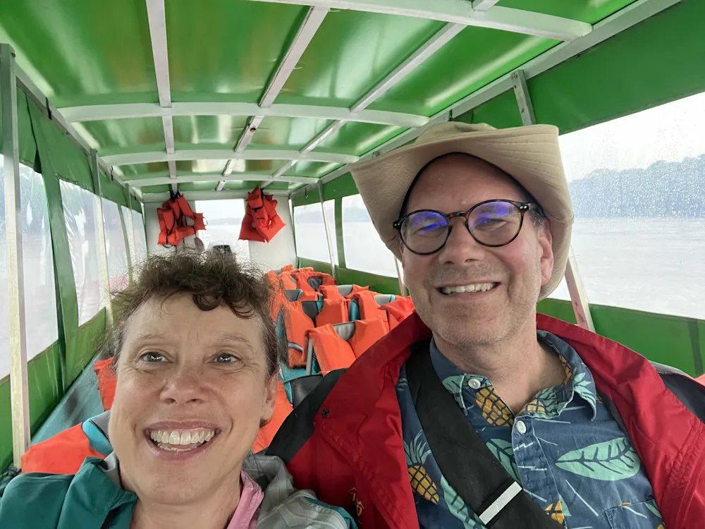 Enjoying the ride through Tortuguero’s lush canals.
