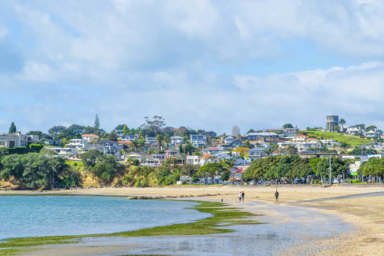 Waterfront houses on the scenic hills of St. Heliers Bay, offering stunning coastal views.