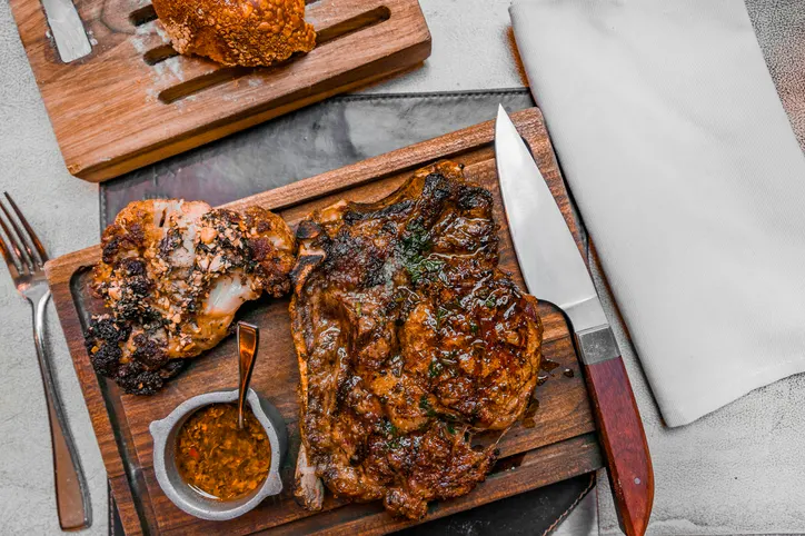 A delectable Argentinian steak served at a high-end restaurant in Buenos Aires.