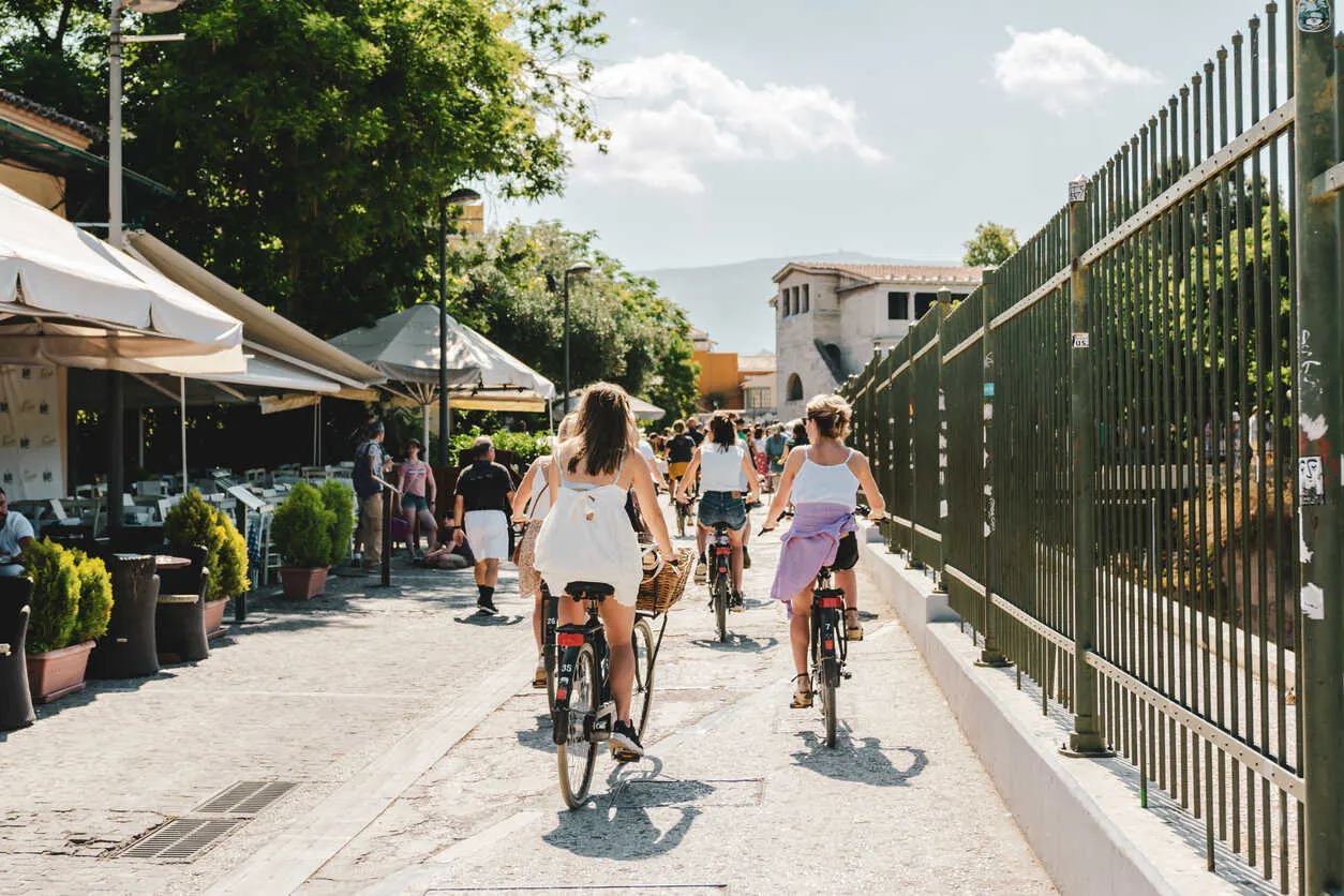 Explore Athens' iconic sites on two wheels.