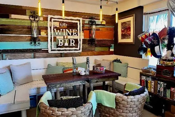 interior of the little wine bar placencia