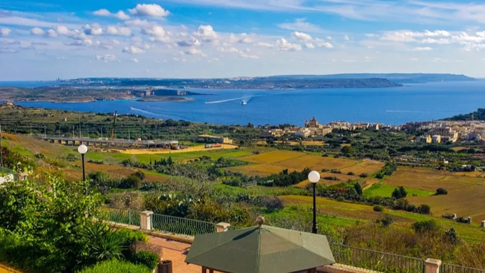 View from our terrace across the Gozo Channel. 