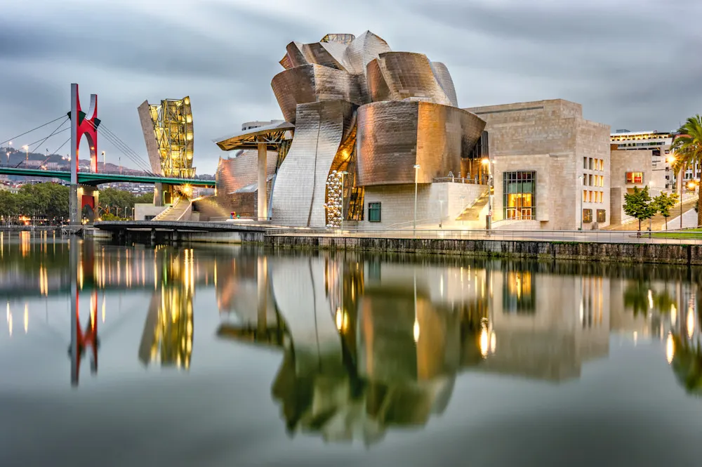 Picasso’s paintings inspired the snazzy architecture of the Bilbao Guggenheim museum.