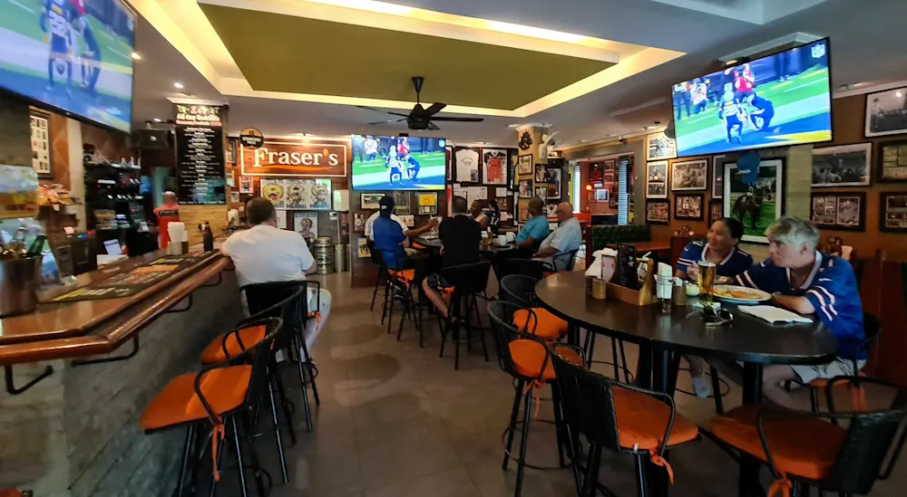 Tuesday Morning Football at Fraser's sports bar in Jomtien Beach, Thailand.