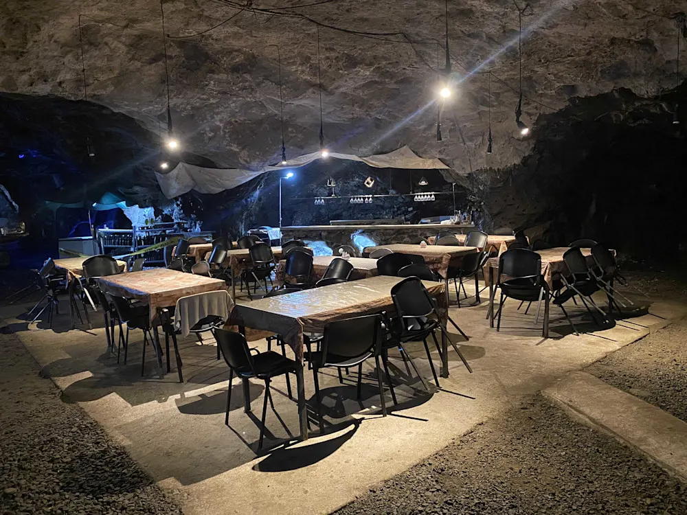 A unique feature of the mine: a restaurant tucked inside the cavern walls, open by special appointment.