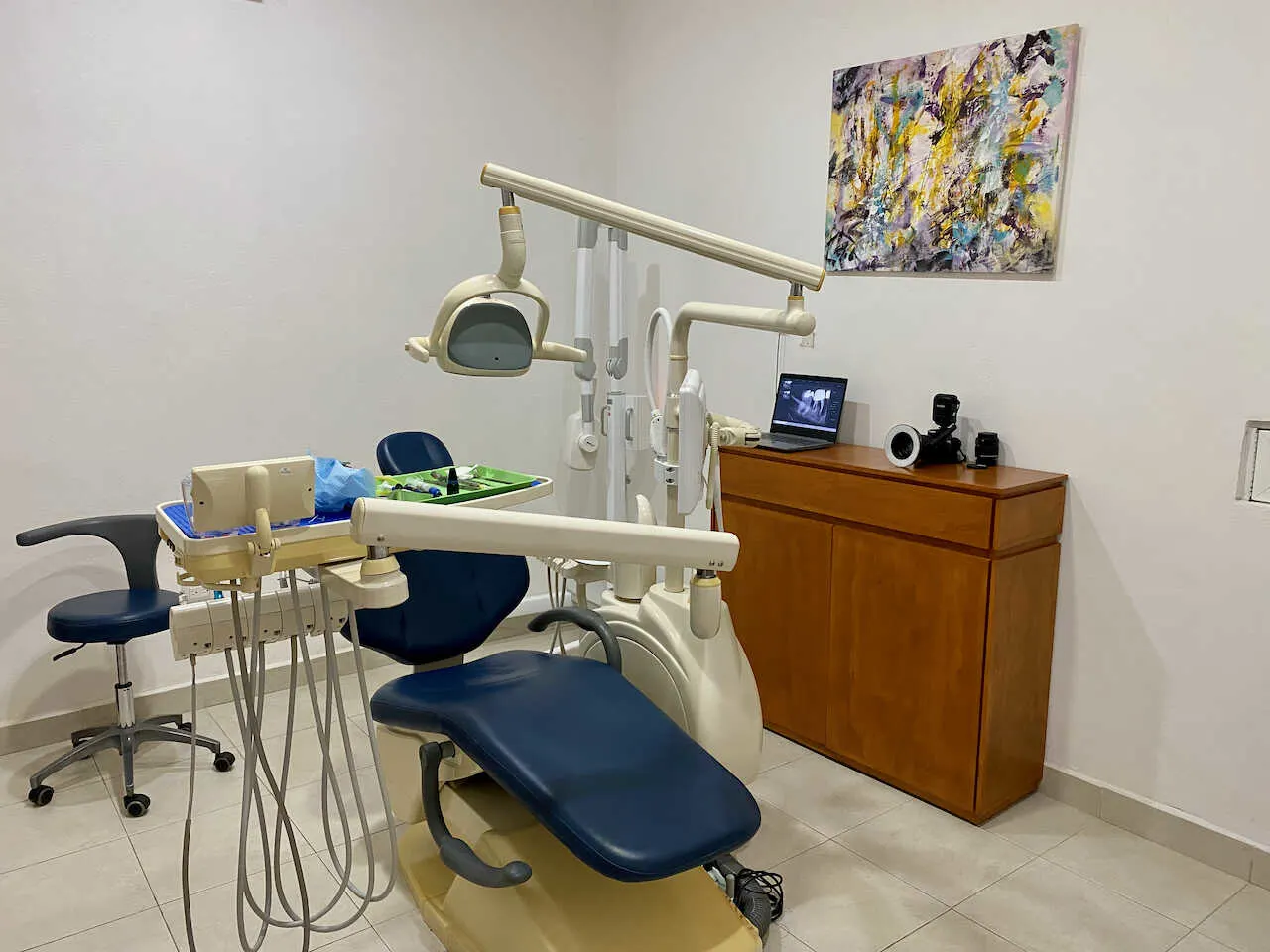 Inside Dr. Miguel Poot's modern dental clinic in Cozumel, Mexico.