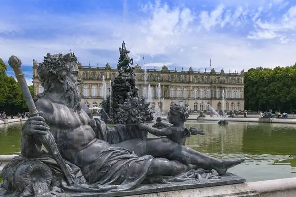 Incredible statues adorn the fountains in the expansive gardens of Herrenchiemsee. ©iStock/pwmotion