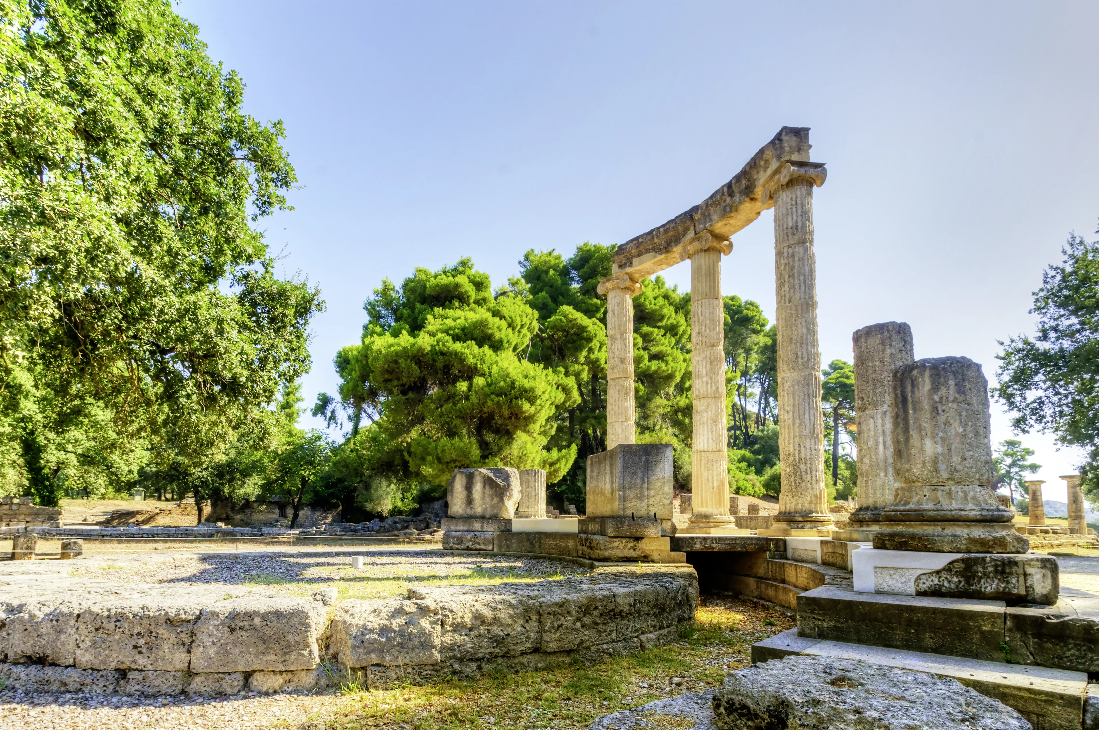 ruiner av ett antikt tempel på zakynthos i grekland