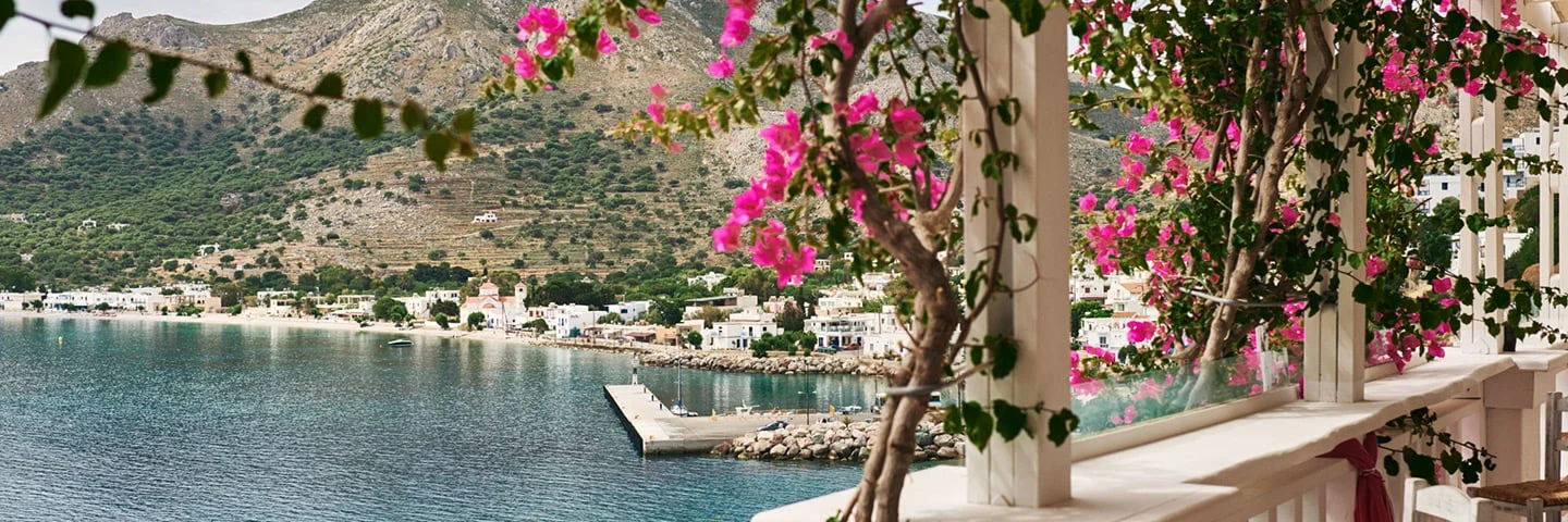 grekland tilos stad blommoar