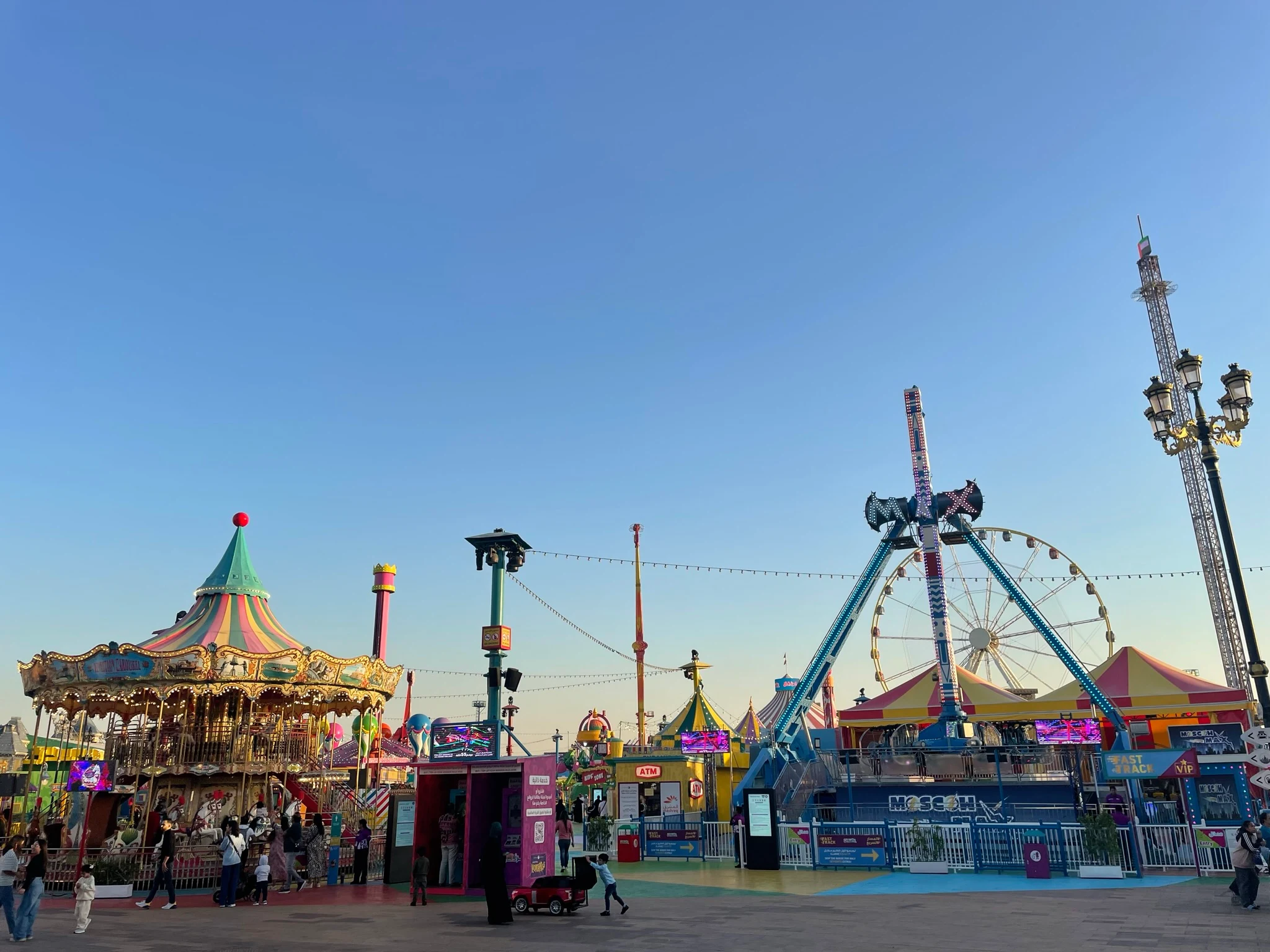Carrousels in Global Village in Dubai
