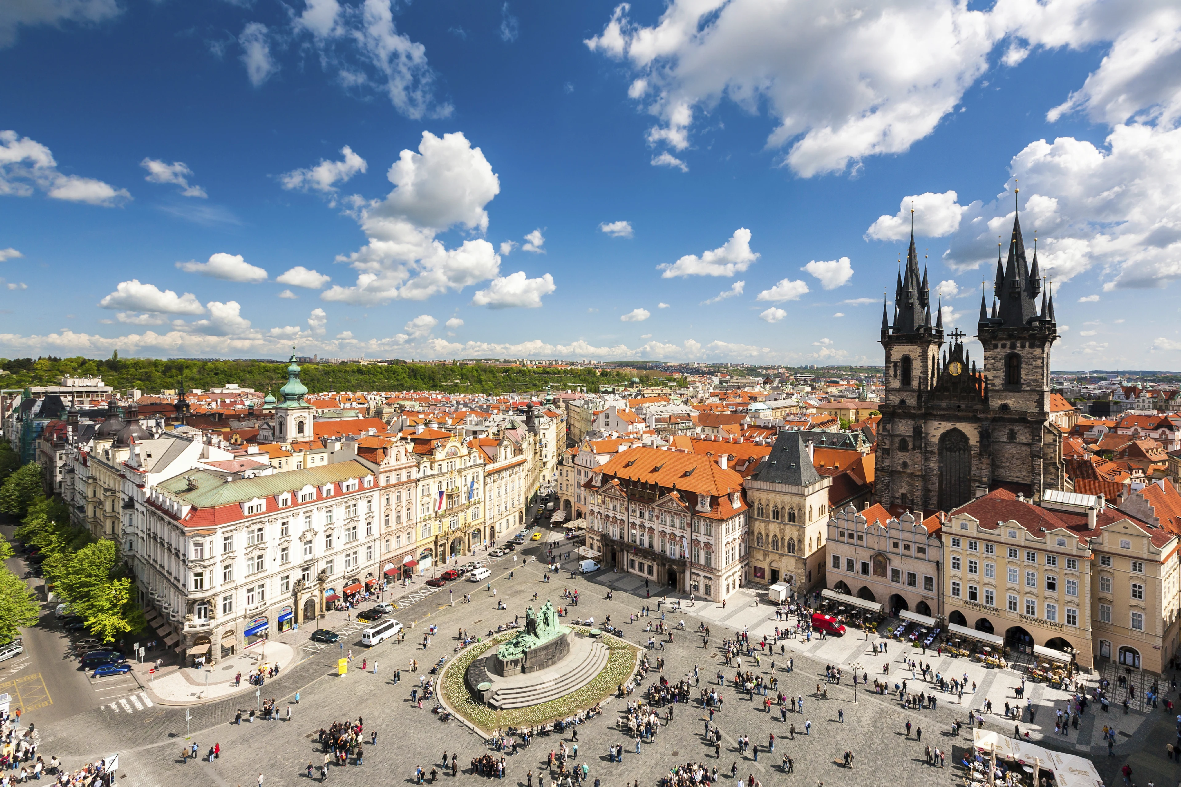 utsikt over det gamle torget i Praha