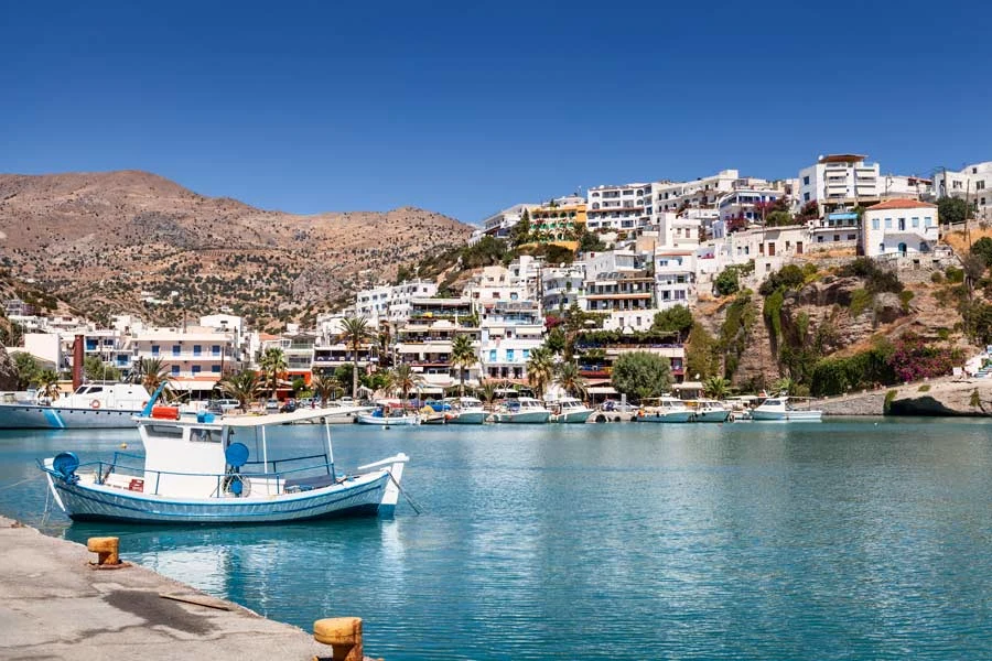 Havnen i Agia Galini på Kreta