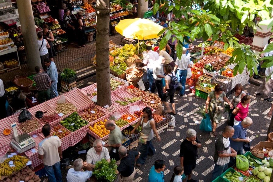 Fruktmarknad i Madeira