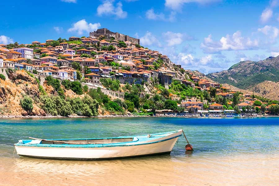 Molyvos stad, Lesvos - Grekland