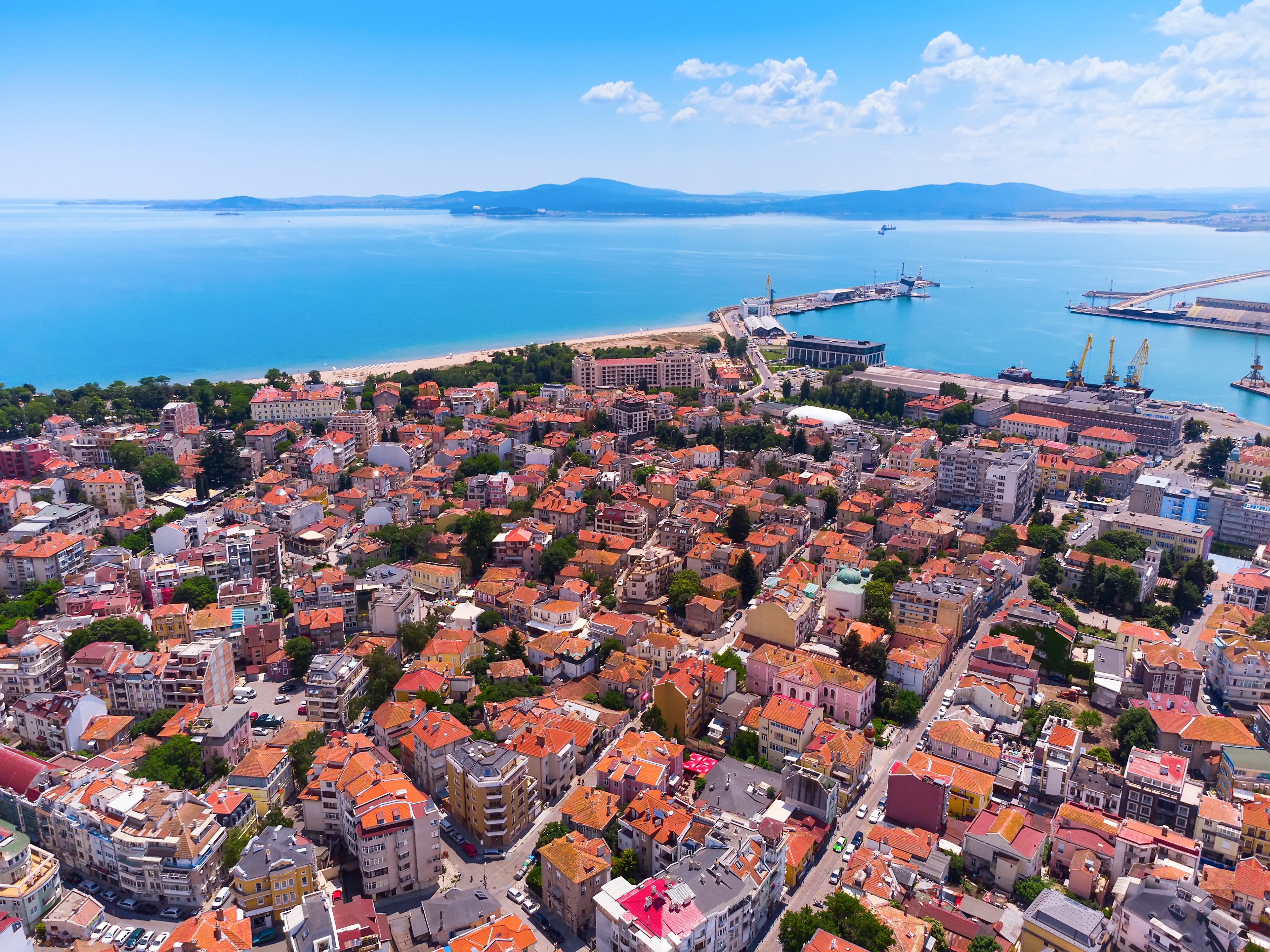 Luftfoto af byen Burgas 