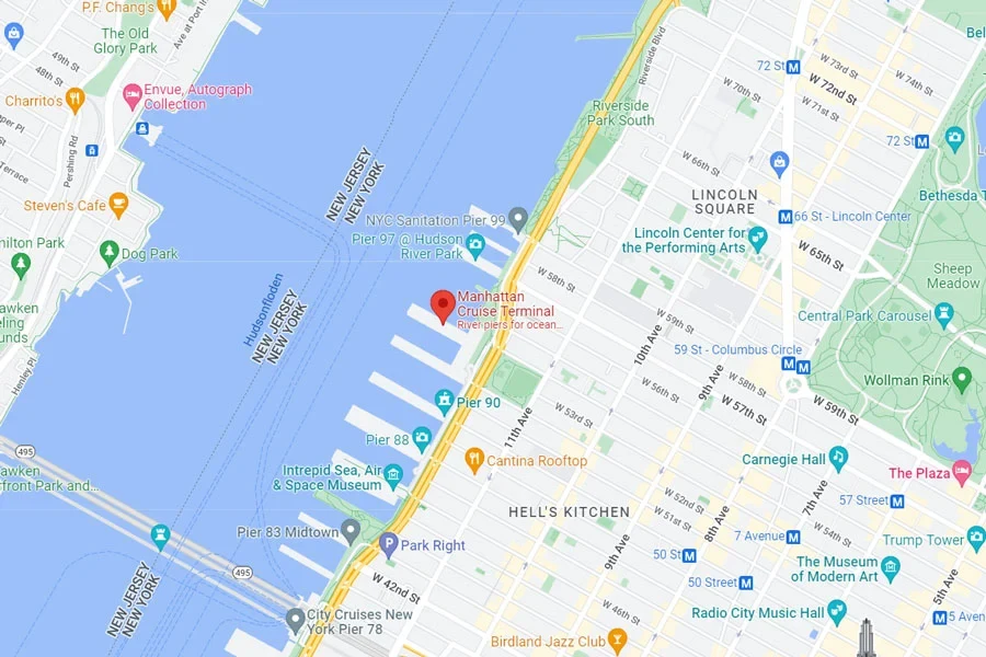 MSC NYC kort